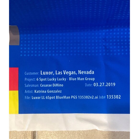 Authentic Luxor Las Vegas Blackjack Felt Blue Man Group Casino Layout - Picture 2 of 16